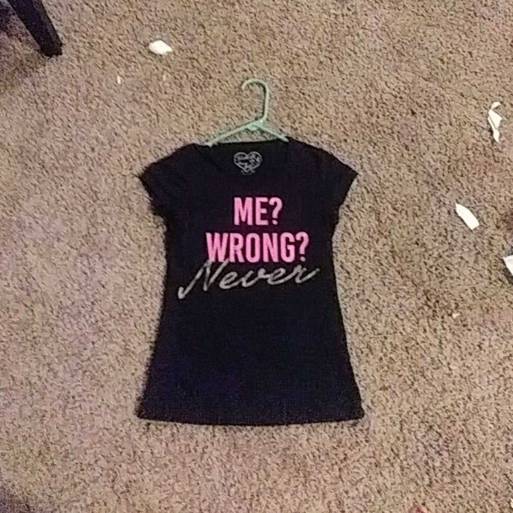 A black pink and gold shirt